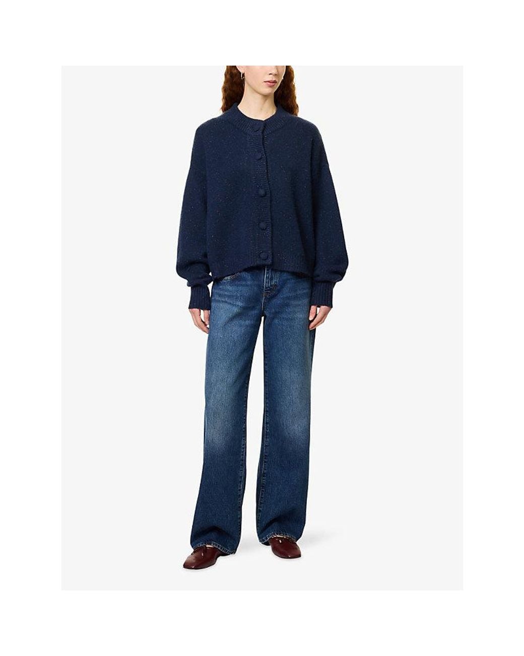 FRAME Blue Saturday Straight-Leg Low-Rise Denim Jeans