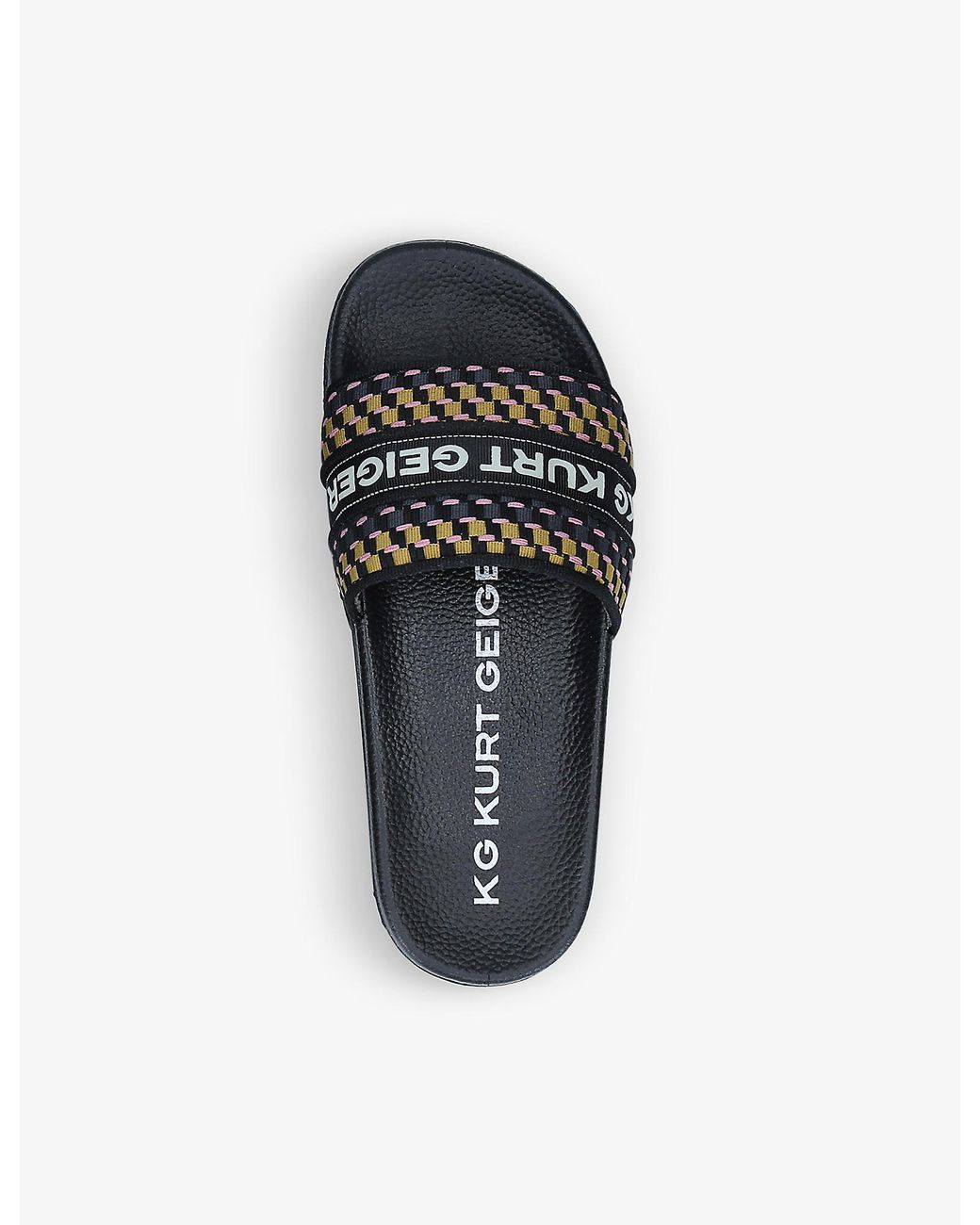 KG by Kurt Geiger Ryder Tape Logo-print Slides in Black | Lyst UK