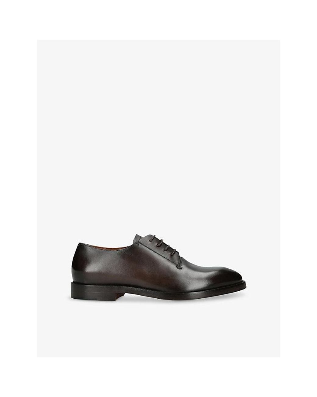 Zegna Black Torino Leather Derby Shoes for men