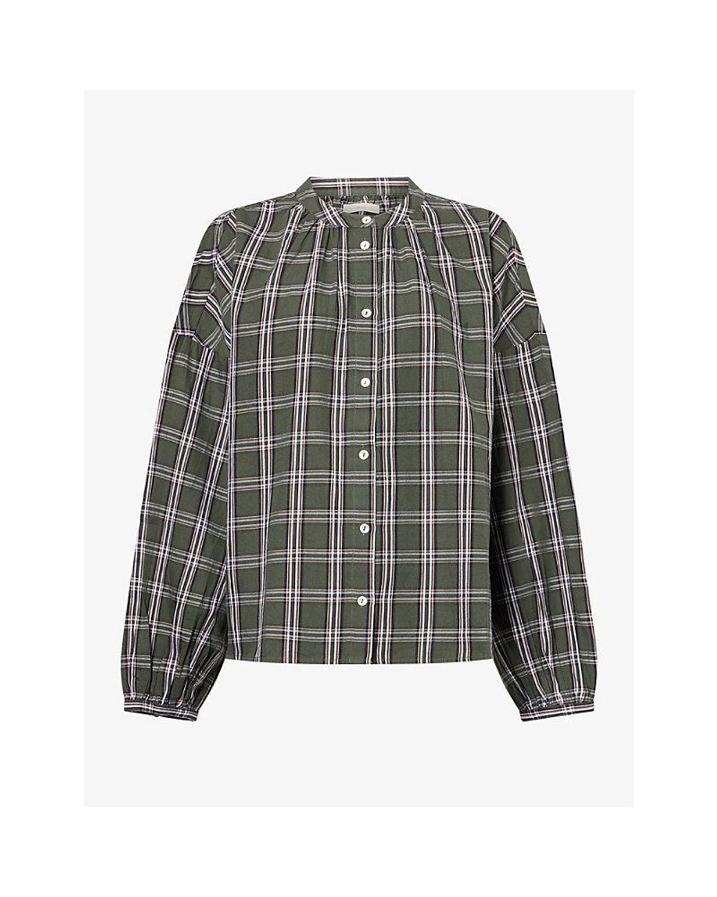 Skall Studio Gray Cilla Checked Cotton Shirt