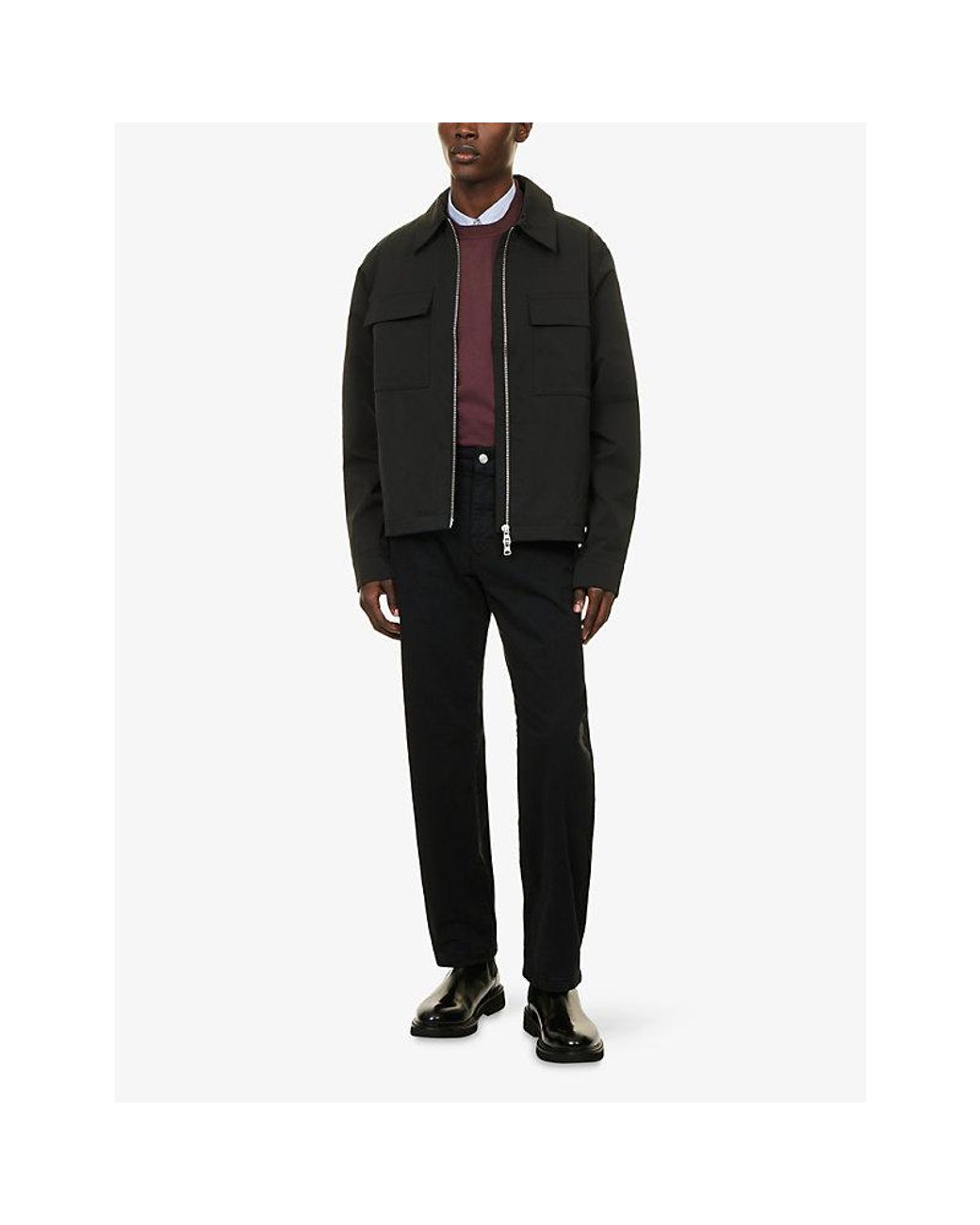 NN07 Black Alban Zip-Up Showerproof Jacket for men