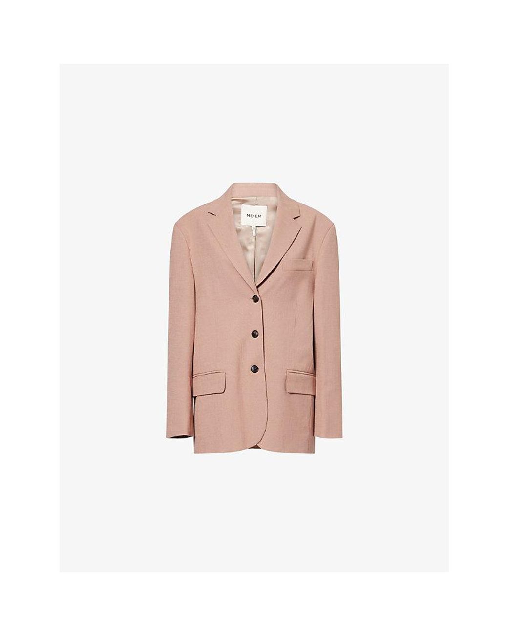 ME+EM Pink Icon Oversized Woven Blazer