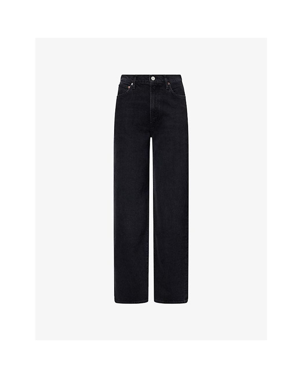 Agolde Blue Relaxed-Fit Straight-Leg Denim Jeans