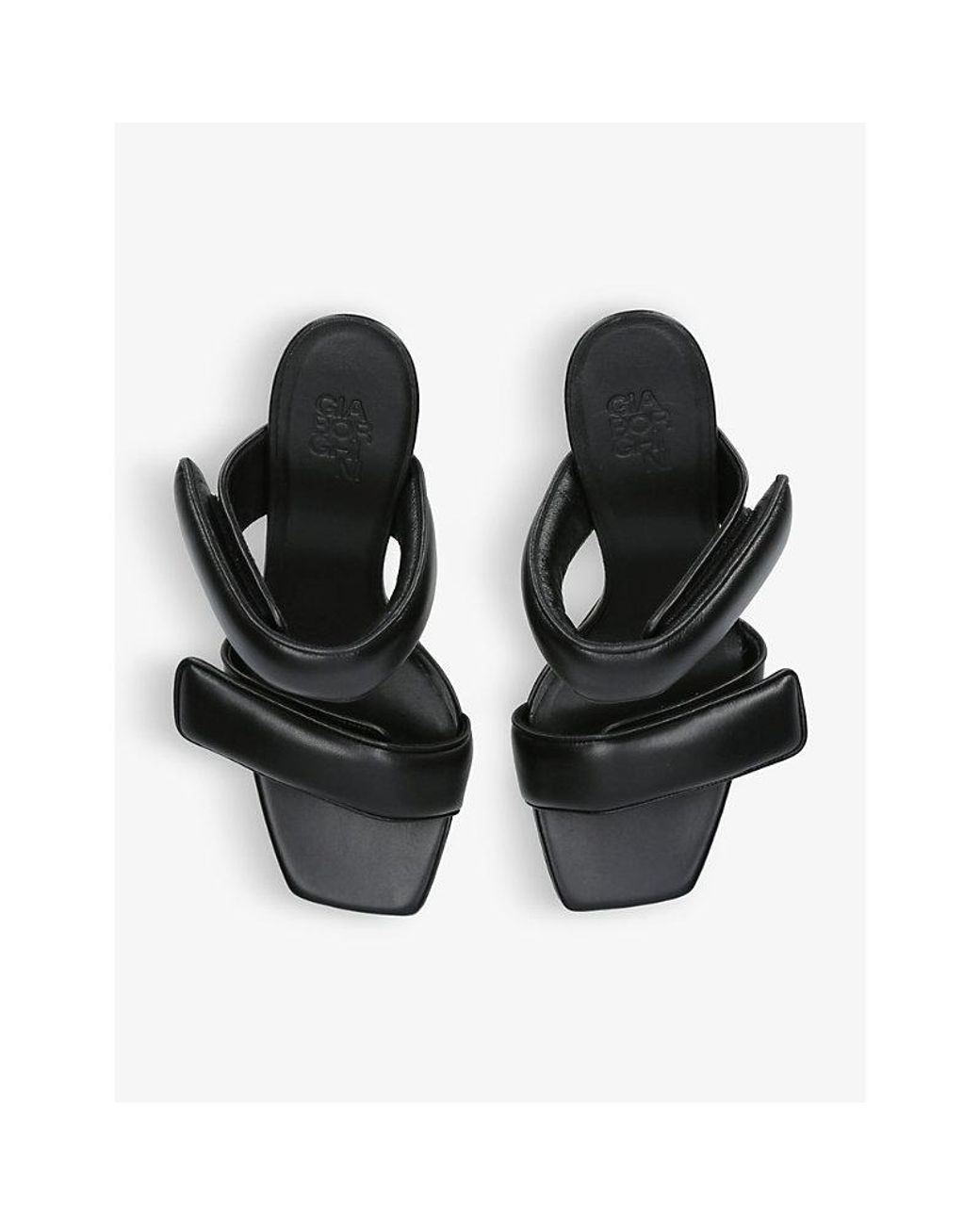 GIA COUTURE Black X Pernille Teisbaek Perni 03 Leather Heeled Sandals