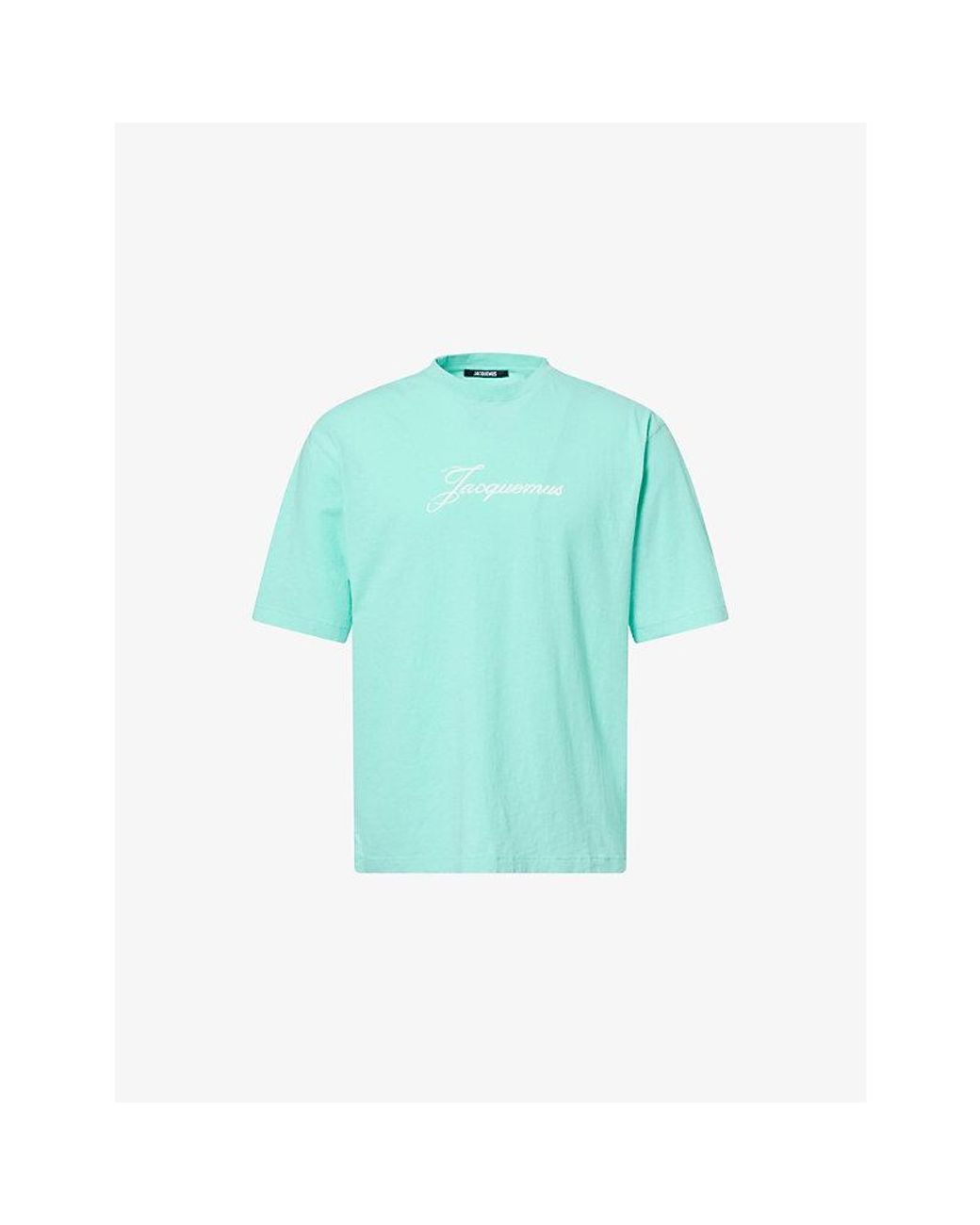 Jacquemus Blue The Logo-Print Cotton-Jersey T-Shirt for men