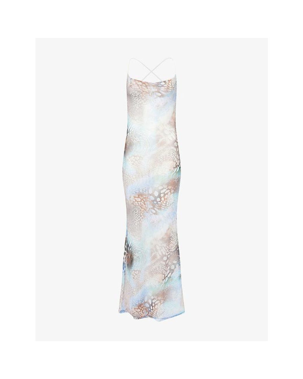 Gracejacob White Oceana Backless Mesh Maxi Dress