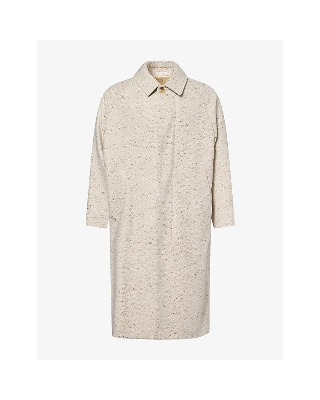 Umit Benan Natural Tribeca Long Brushed Cashmere Coat for men