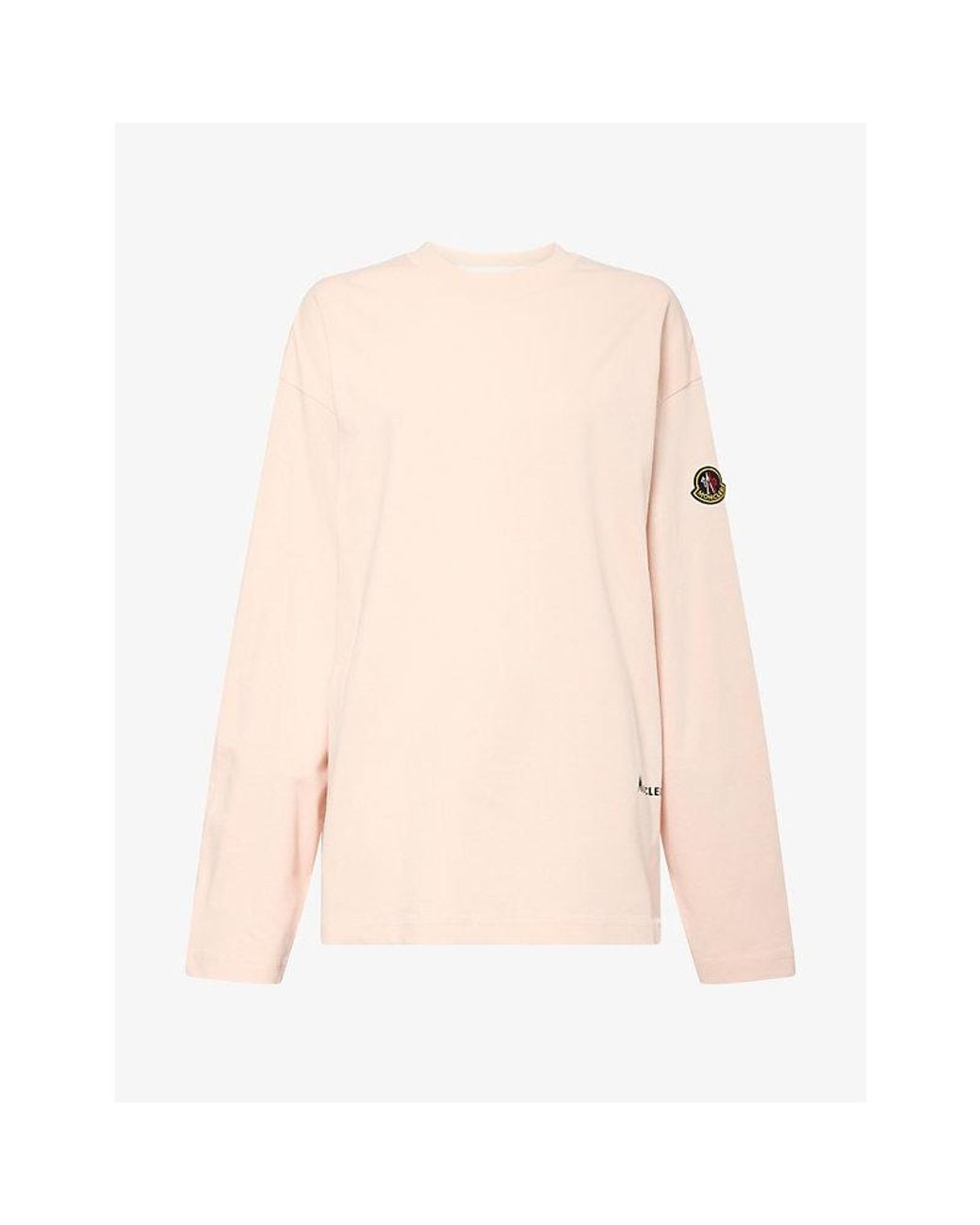 Moncler Pink Icons Brand-Print Cotton T-Shirt