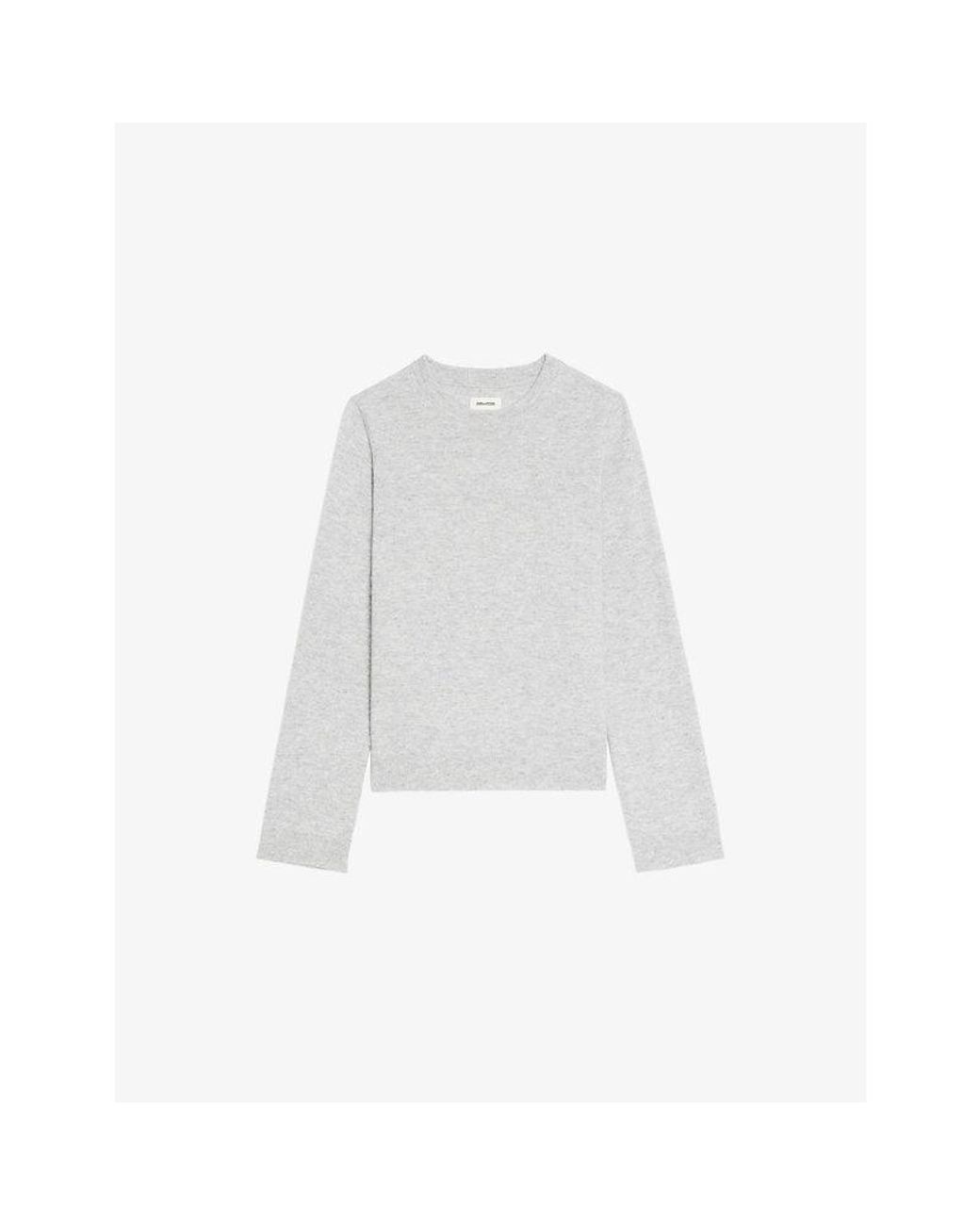 Zadig & Voltaire White Cara Elbow-Patch Wool And Cashmere Jumper