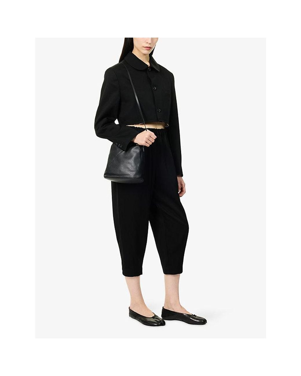 Comme des Garçons Black Cropped Tailored Wool Jacket