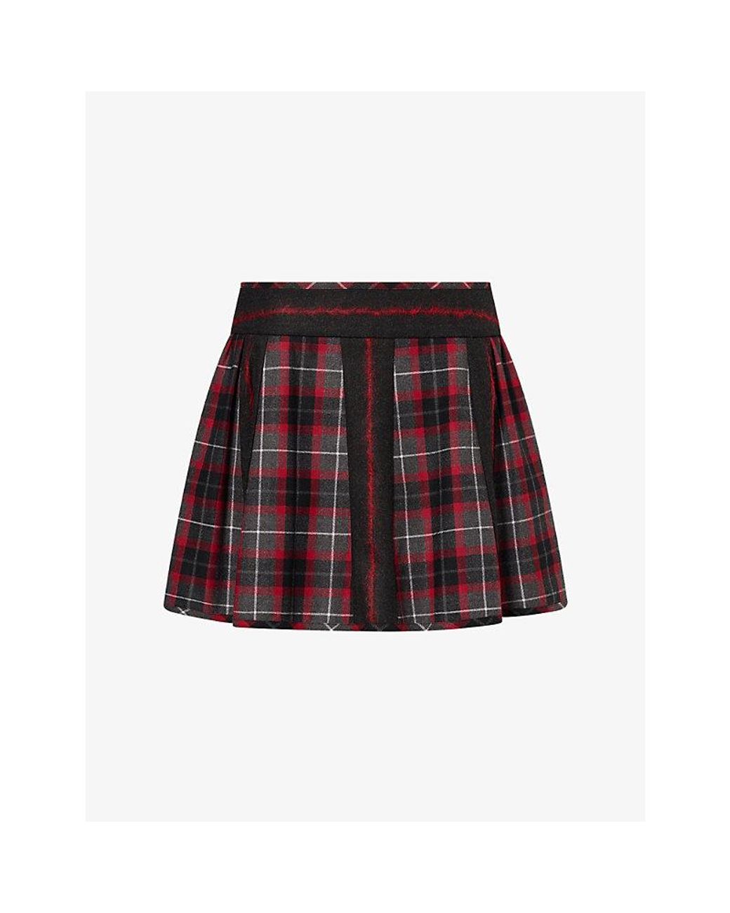 Vivienne Westwood Red Check Wool Mini Skirt