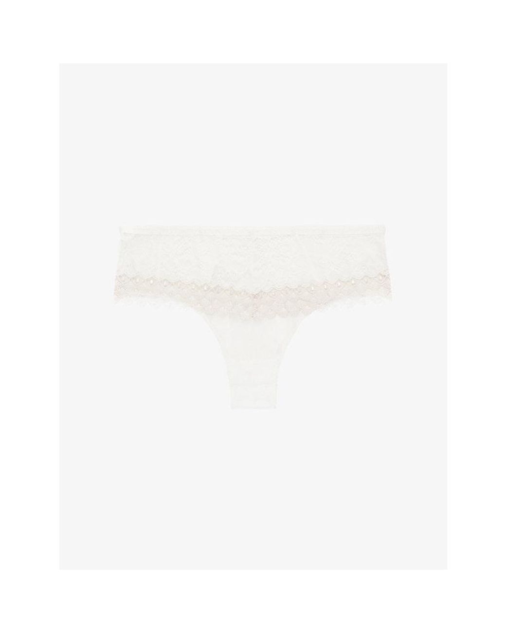 Simone Perele White Radieuse Lace Shorty Briefs