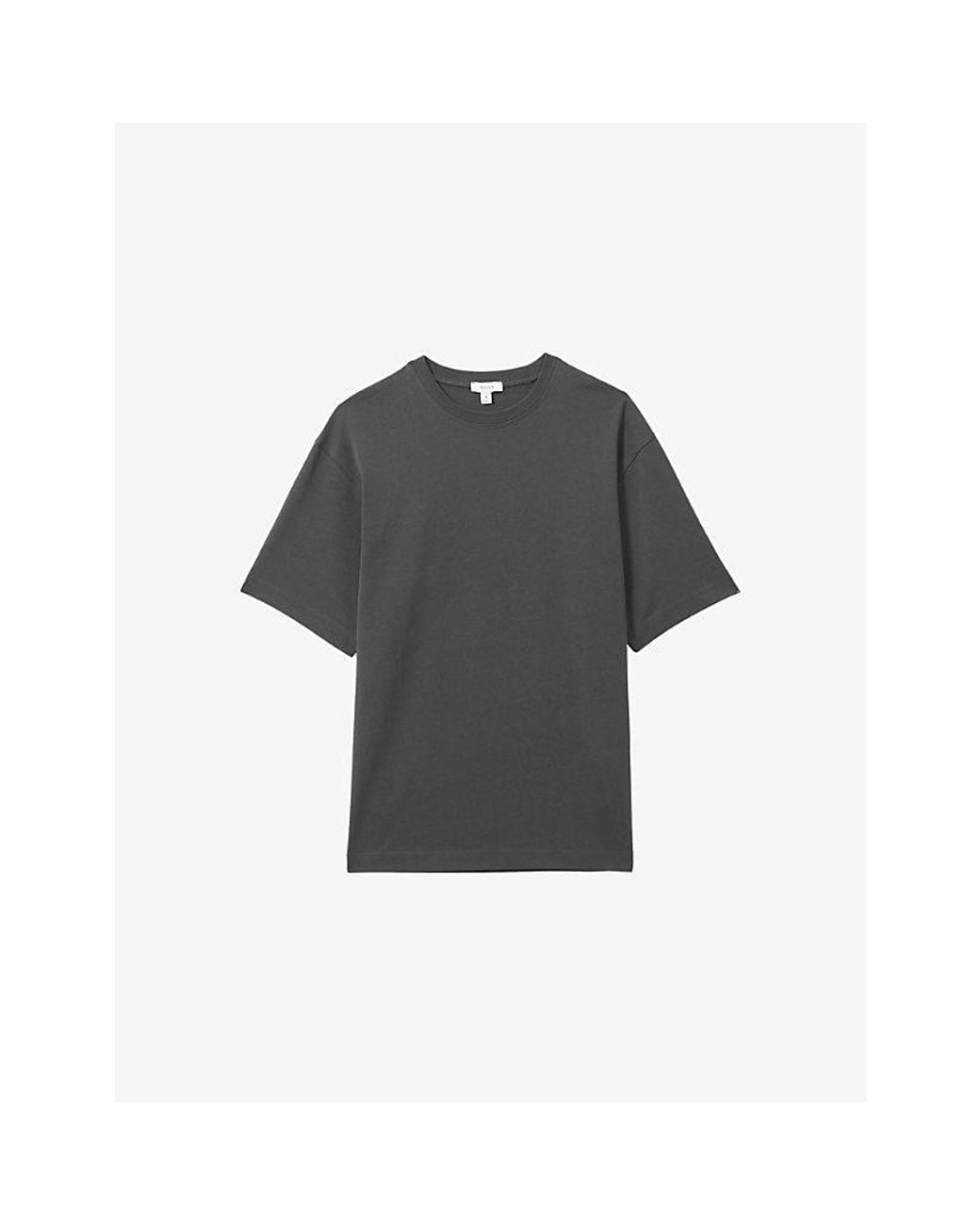 Reiss Black Tate Oversized-Fit Cotton-Jersey T-Shirt for men