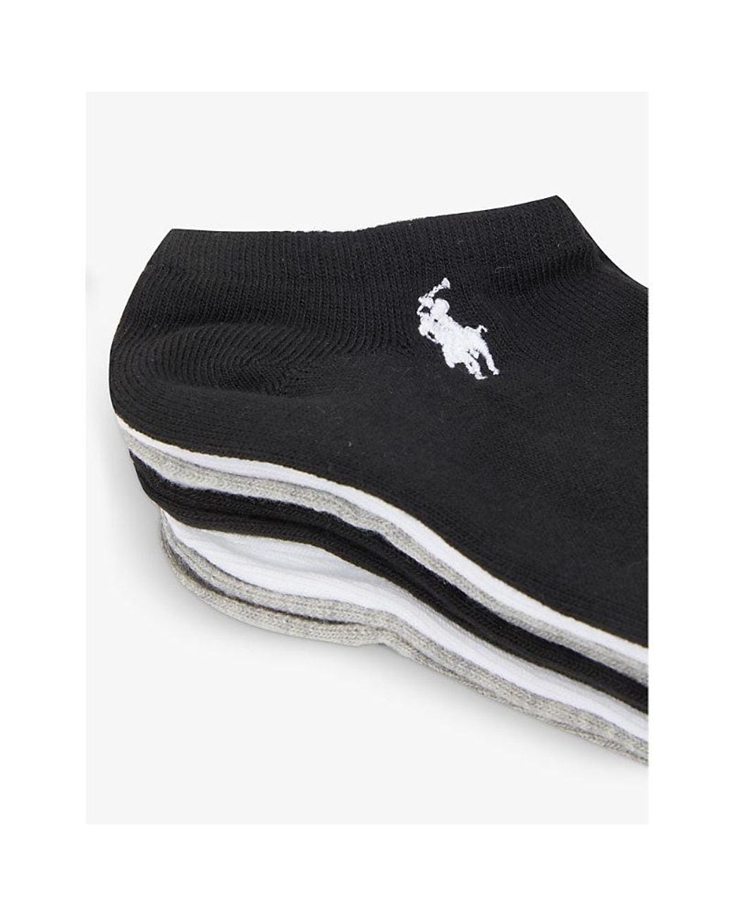 Polo Ralph Lauren Blue Logo-Embroidered Stretch-Jersey Socks Pack Of Six
