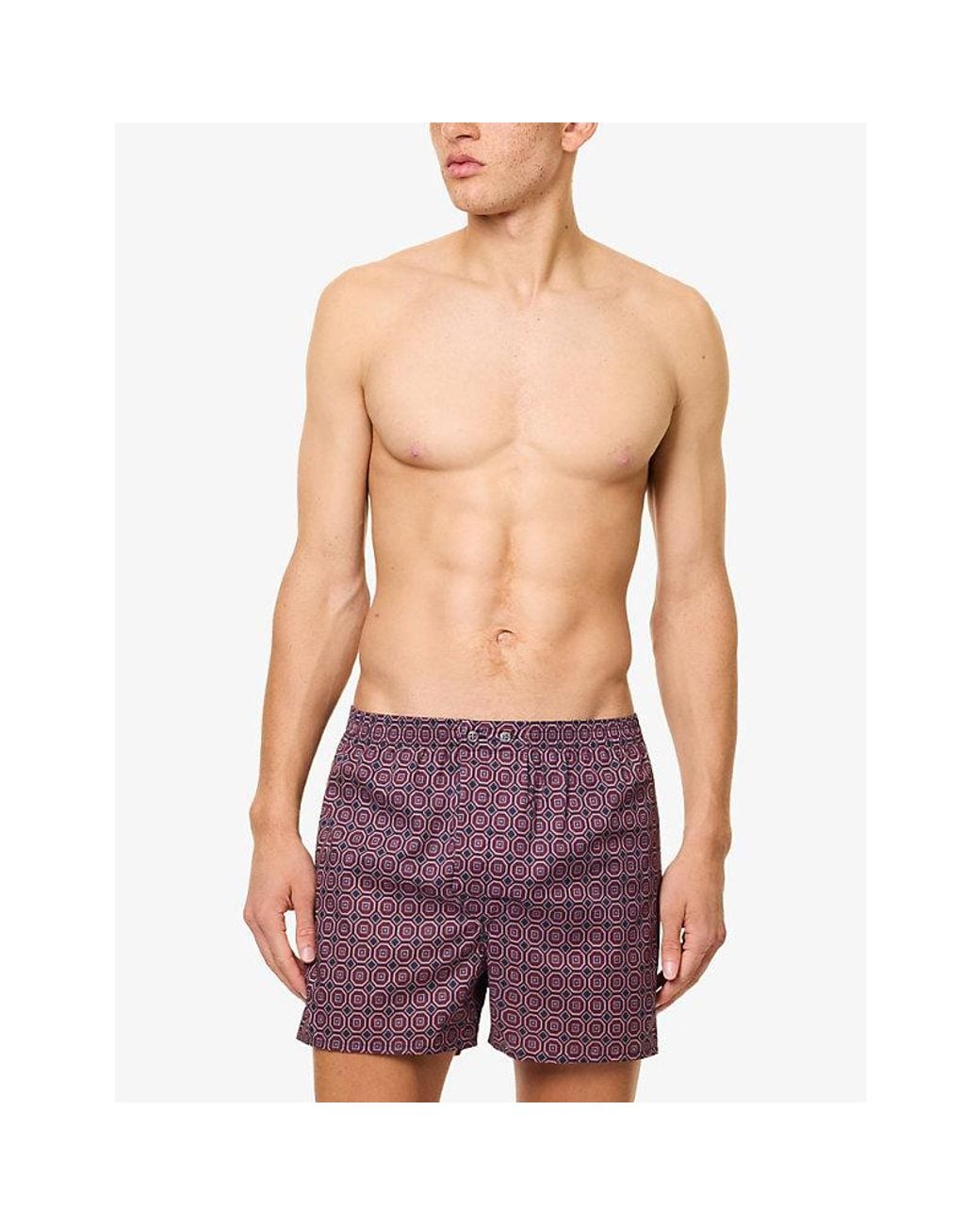 Derek Rose Purple Ledbury Classic-Fit Cotton Boxer Shorts for men