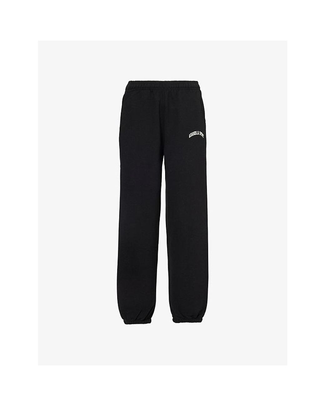 ADANOLA Black Logo-Embroidered Straight-Leg Cotton-Jersey Jogging Bottoms