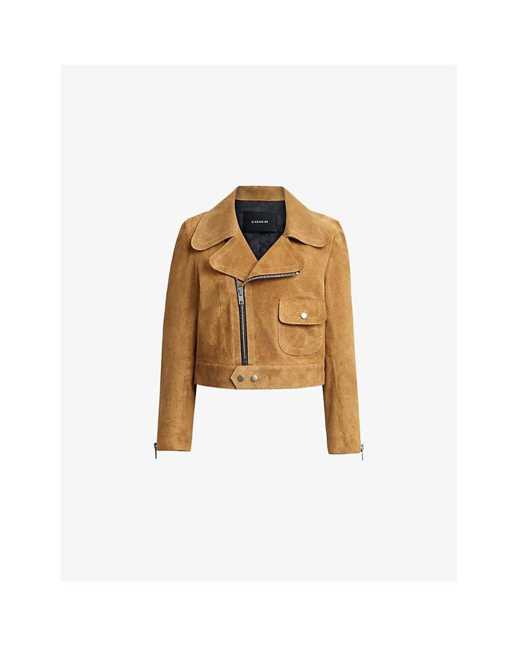 COACH Metallic Asymmetric Suede Jacket