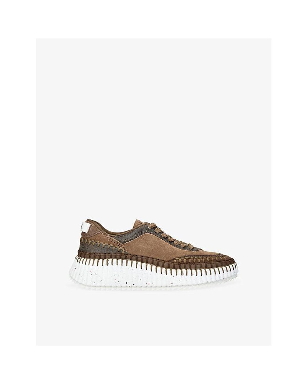 Chloé Green Nama Runner Mesh And Woven Trainers