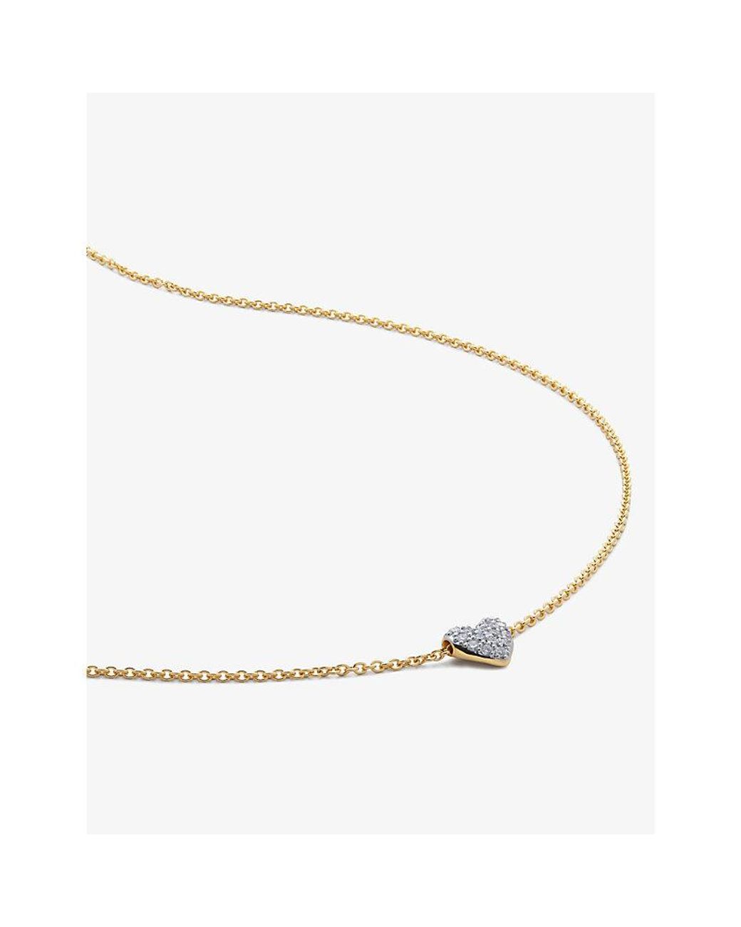 Monica Vinader Natural Heart 18Ct-Plated Vermeil Sterling- And 2.4Ct Lab-Grown Diamond Pendant Necklace