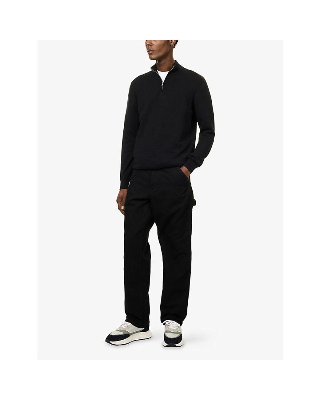 Arne Blue Half-Zip Cotton Jumper for men