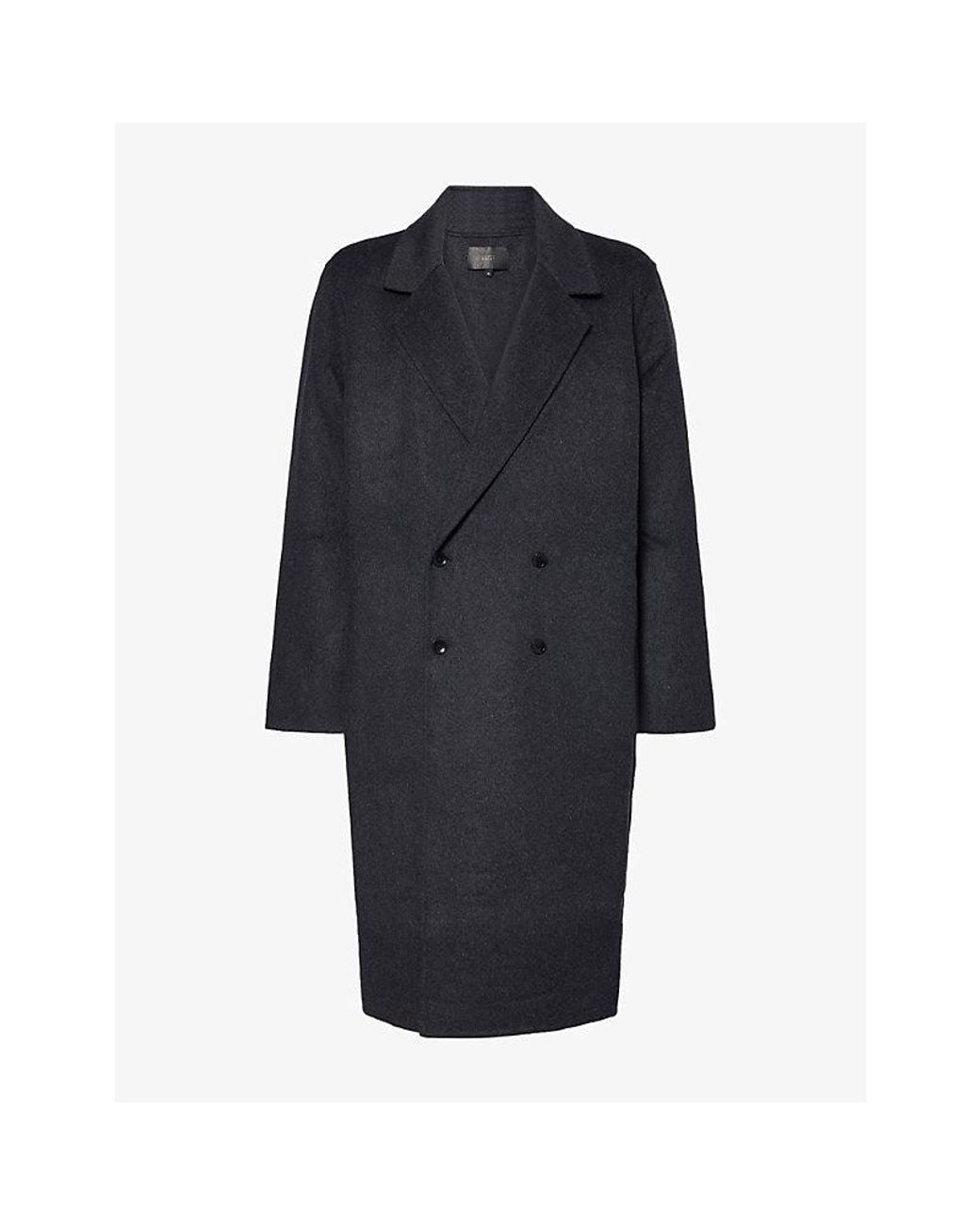 PAIGE Blue Anselmo Double-Breasted Woven Coat for men