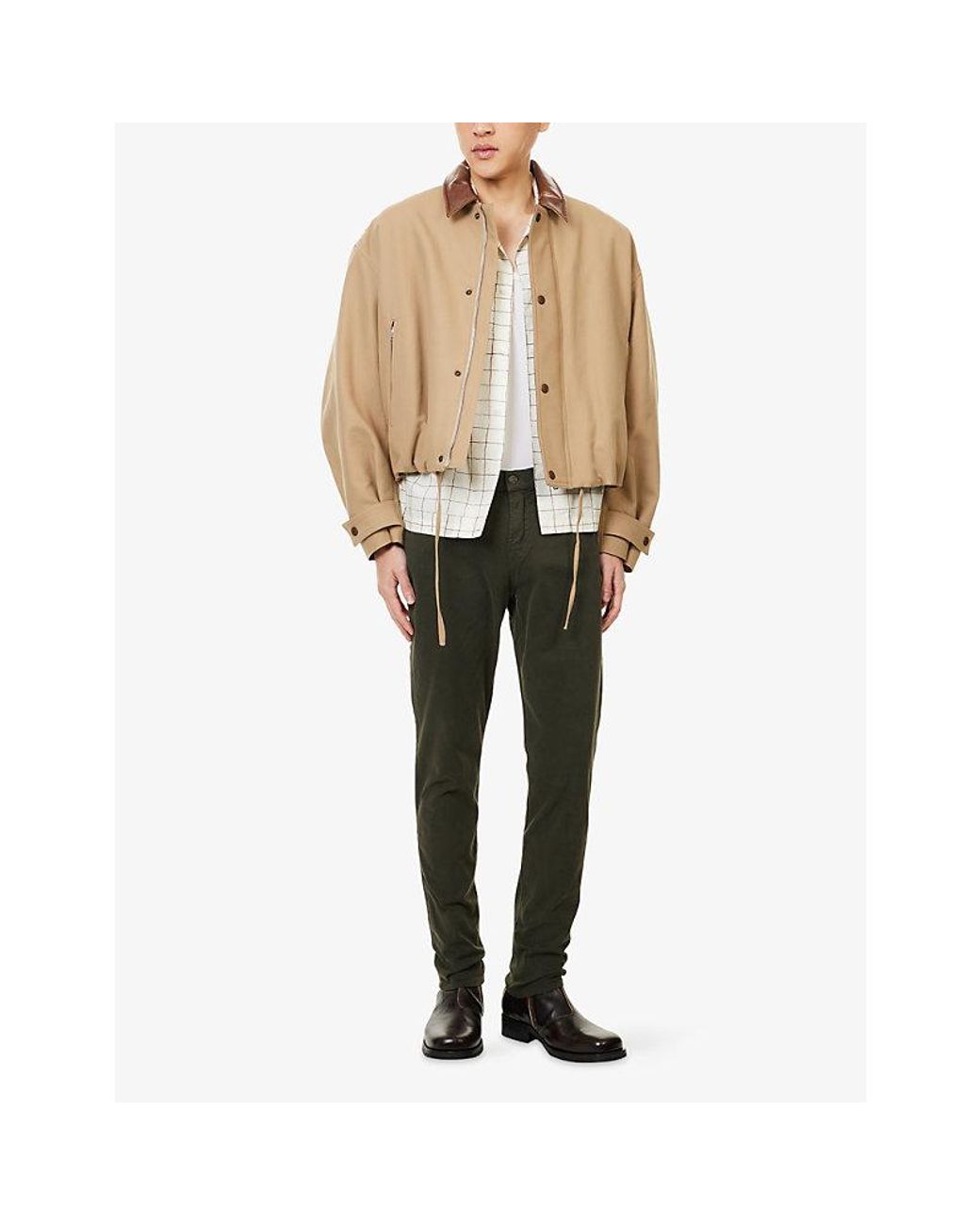Citizens of Humanity Green London Slim-Fit Stretch-Cotton Blend Trousers for men