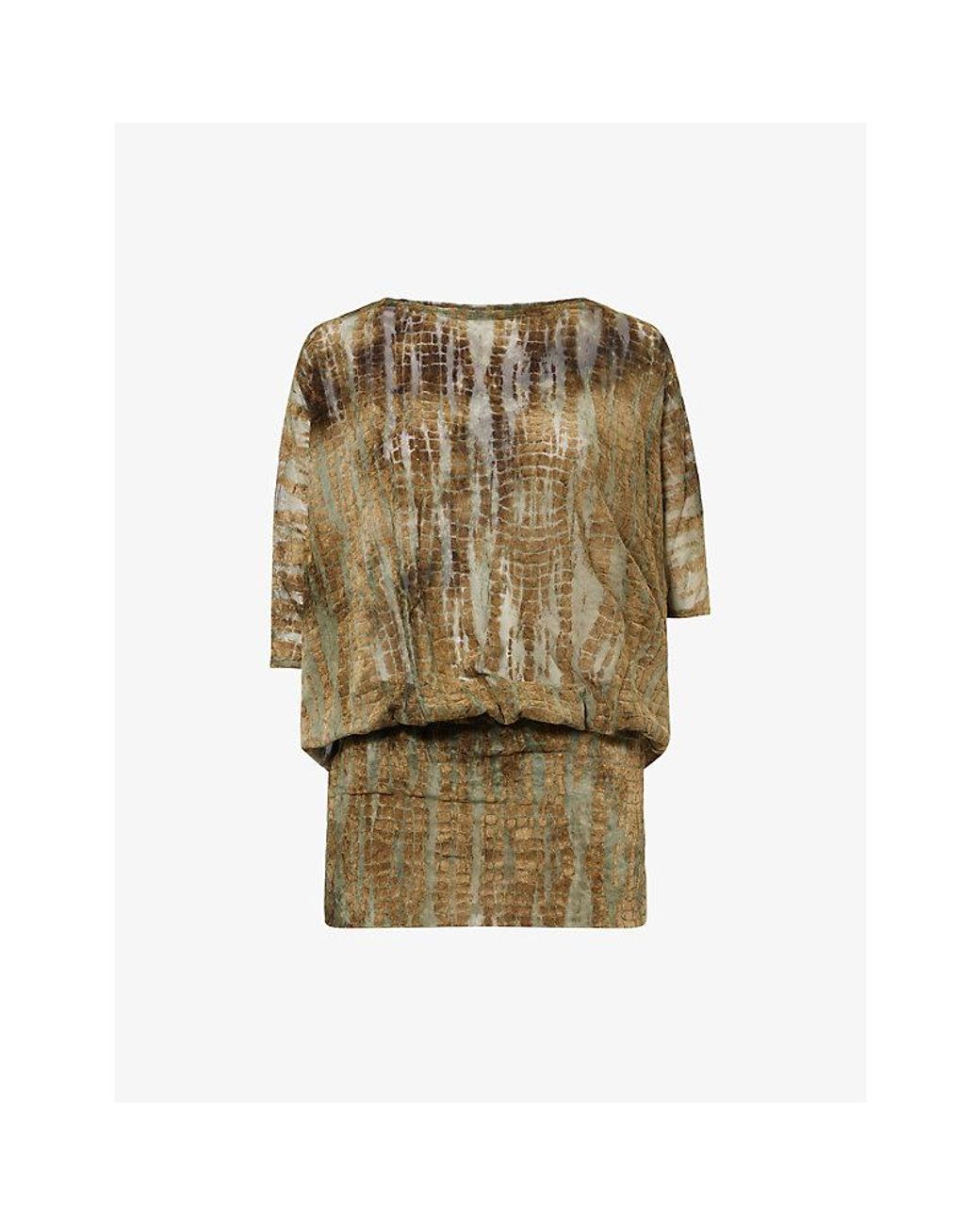 Jaded London Ophidian Backless Woven Mini Dress in Green