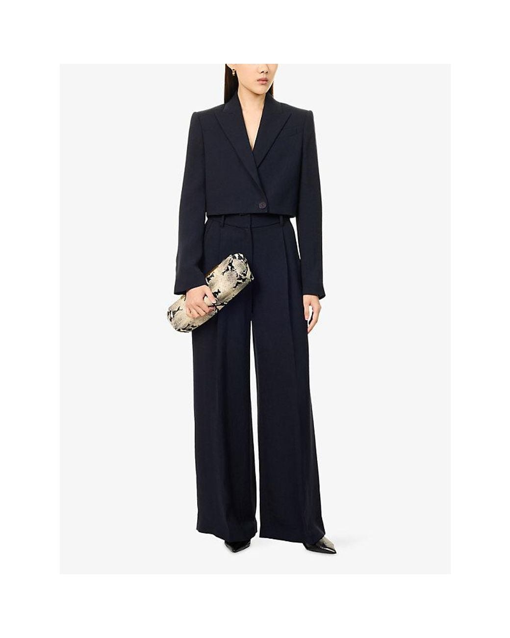 Galvan Blue Roman Cropped Twill Jacket