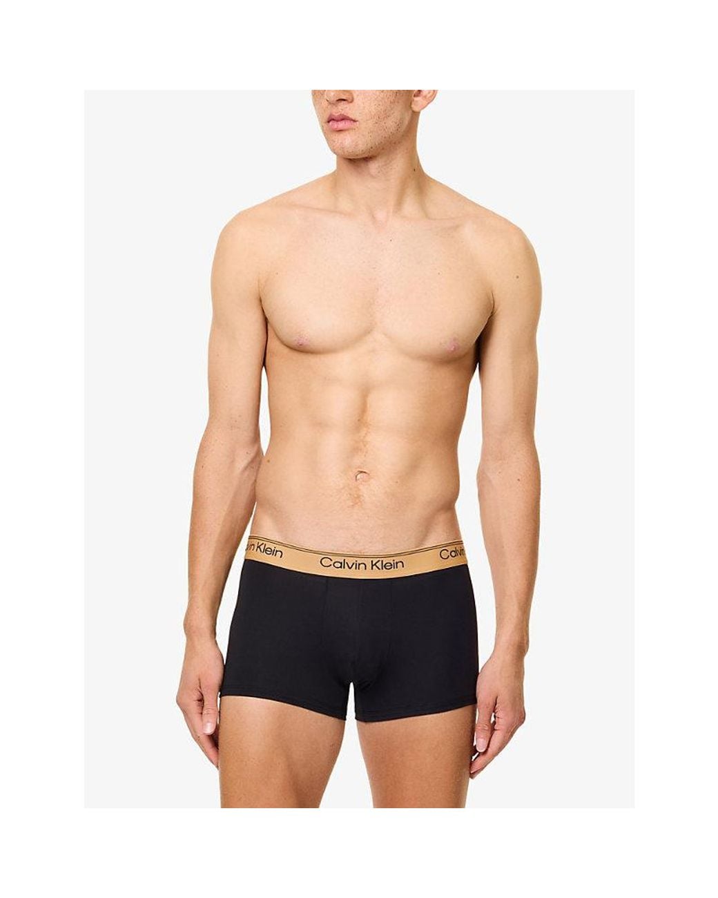 Calvin Klein Black Flex Microfibre Stretch Pack Of Three Low-Rise Trunks for men
