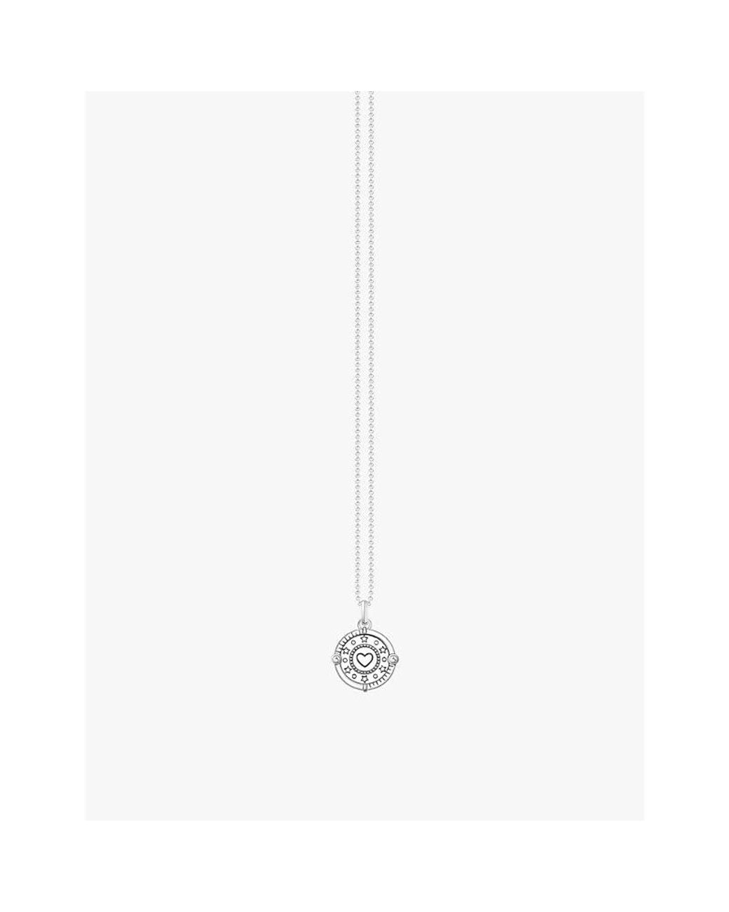 Thomas Sabo White Cosmic Amulet Sterling- Zirconia And Enamel Pendant Necklace