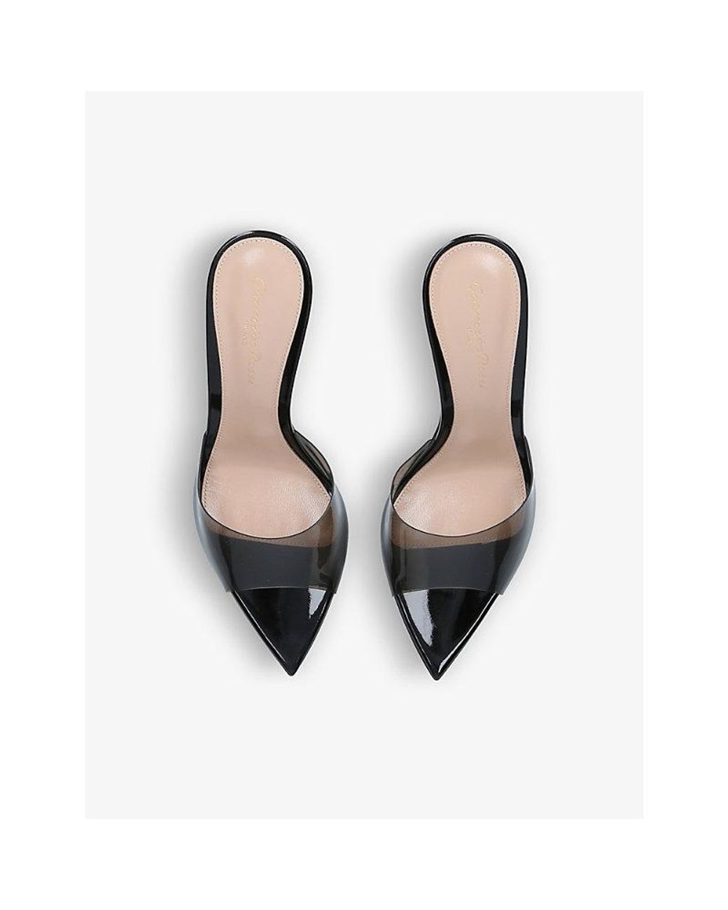Gianvito Rossi White Elle Leather And Pvc Heeled Mules