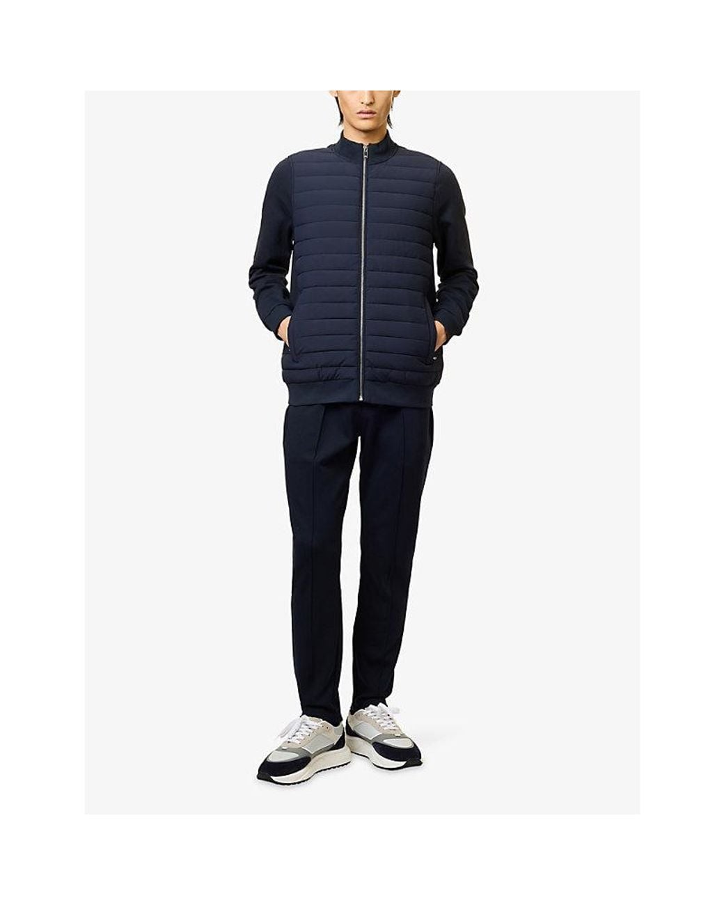 Arne Blue Hybrid Quilted Woven Jacket for men