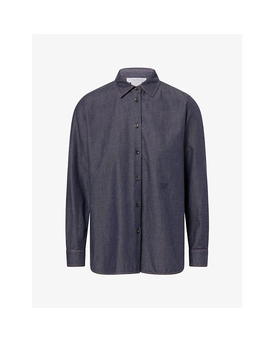 Max Mara Blue Long-Sleeve Denim Shirt