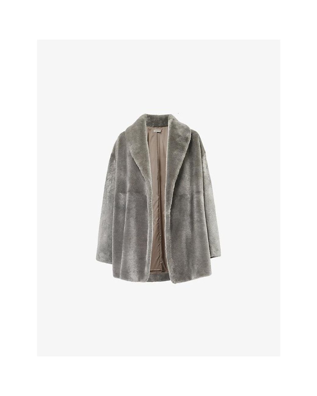 Fear Of God Sherpa Shawl Lapel Sheepskin Jacket in Grey for Men Lyst UK