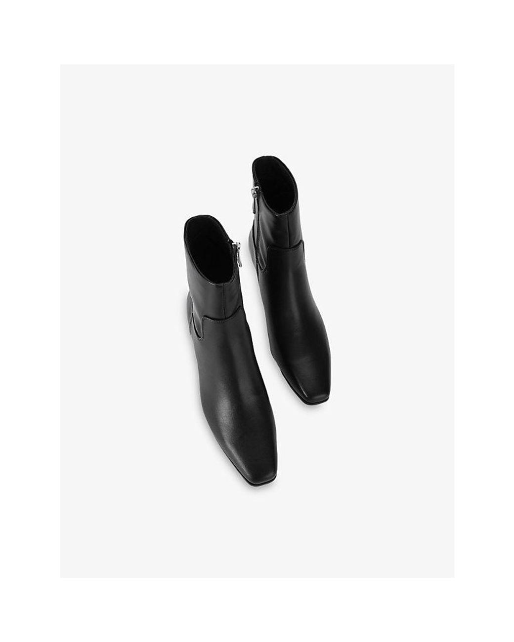 Steve Madden Black Davis Faux-Leather Heeled Ankle Boots