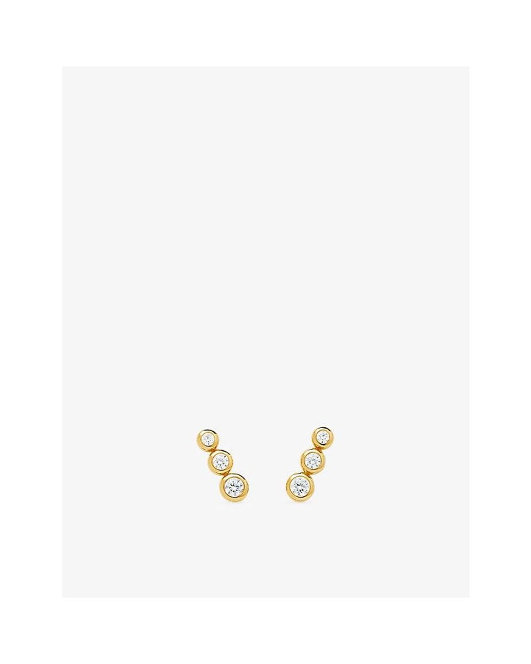 Missoma Metallic Triple Stone 18Ct Vermeil And Cubic Zirconia Stud Earrings