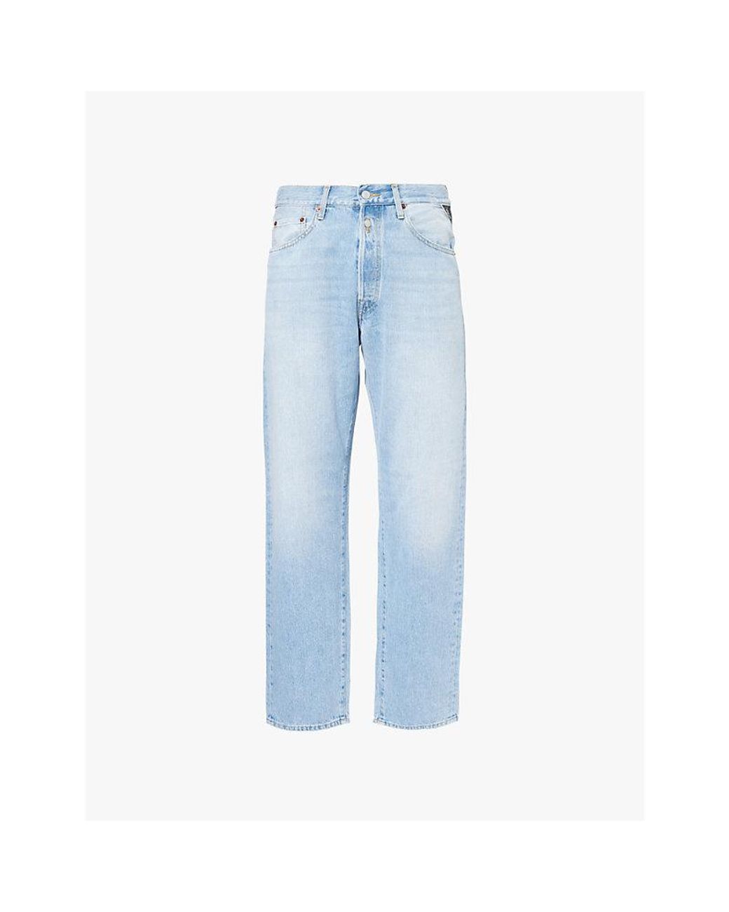 Replay Blue M9Zero1 Straight-Leg Regular-Fit Denim Jeans for men