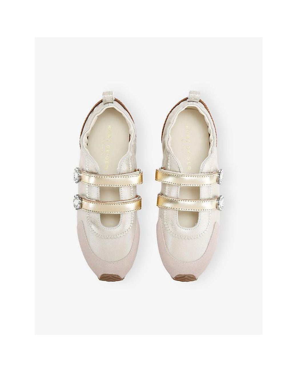 Kurt Geiger White Islington Leather Ballet Flats