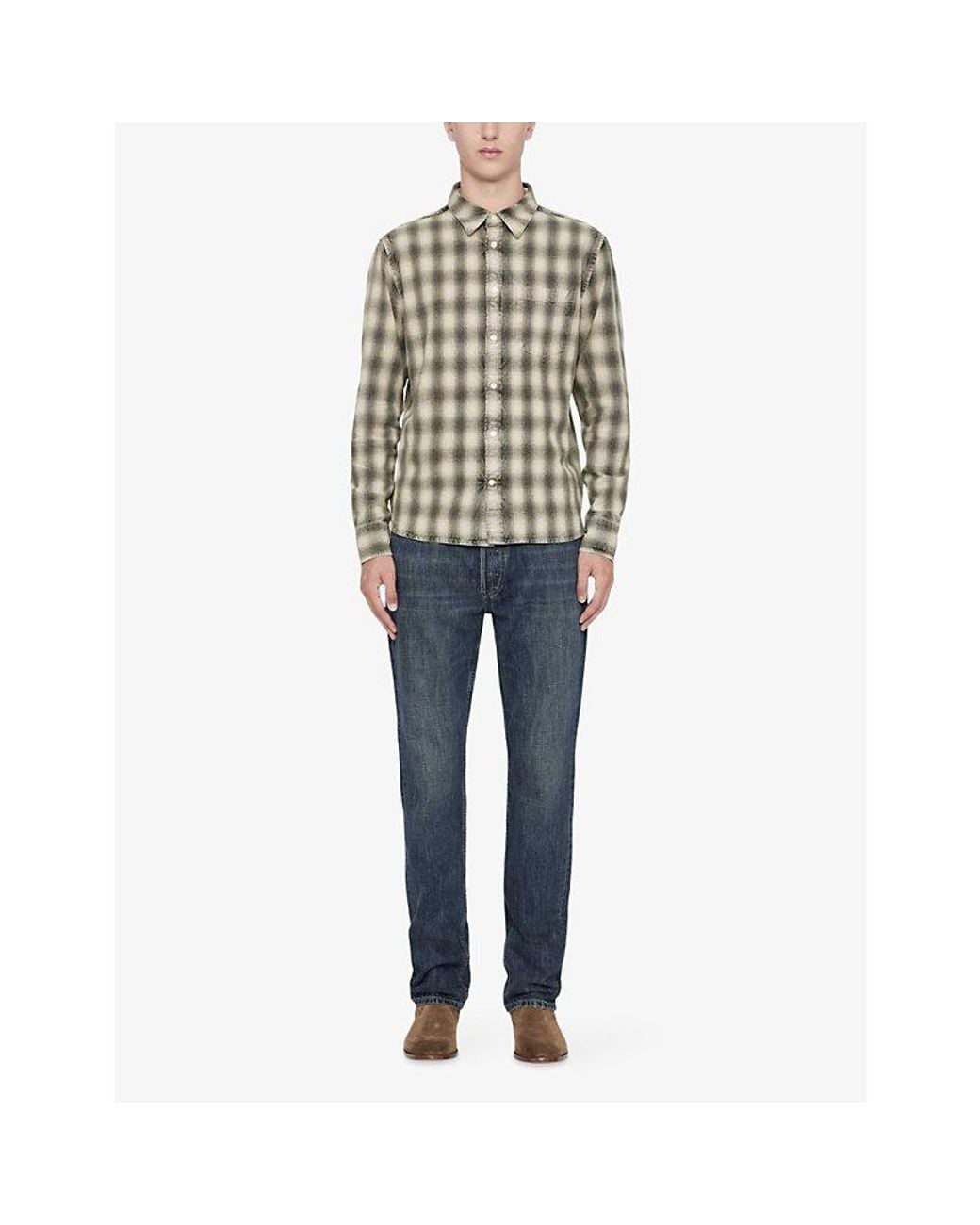 AllSaints Multicolor Bower Checked Long-Sleeve Cotton Shirt for men