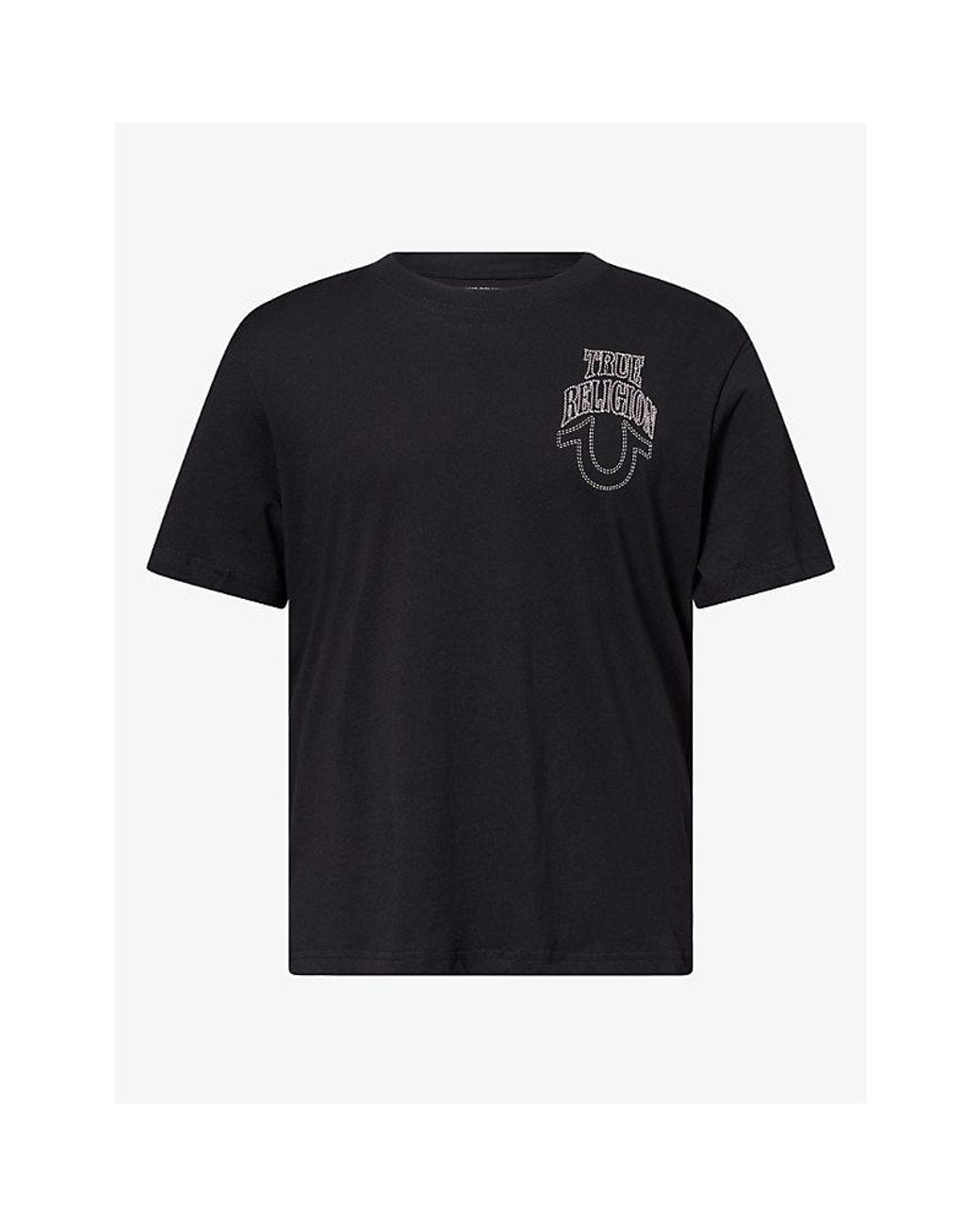 True Religion Black No1 Brand-Print Cotton T-Shirt for men