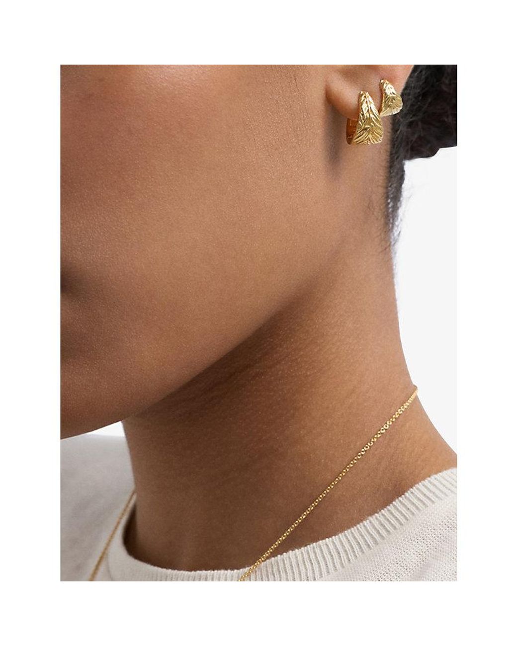 Astley Clarke Metallic Terra Scoop 18Ct- Plated Sterling- Hoop Earrings