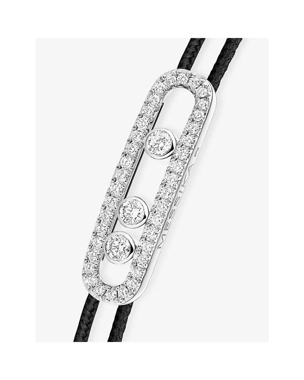 Messika White Cares Pavé 18Ct- And 0.26Ct Diamond Cord Bracelet