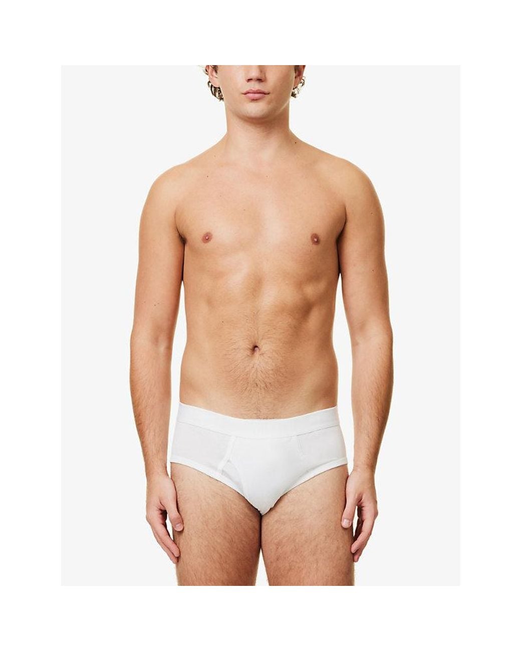 Sunspel White Superfine Branded-Waistband Cotton-Jersey Briefs for men