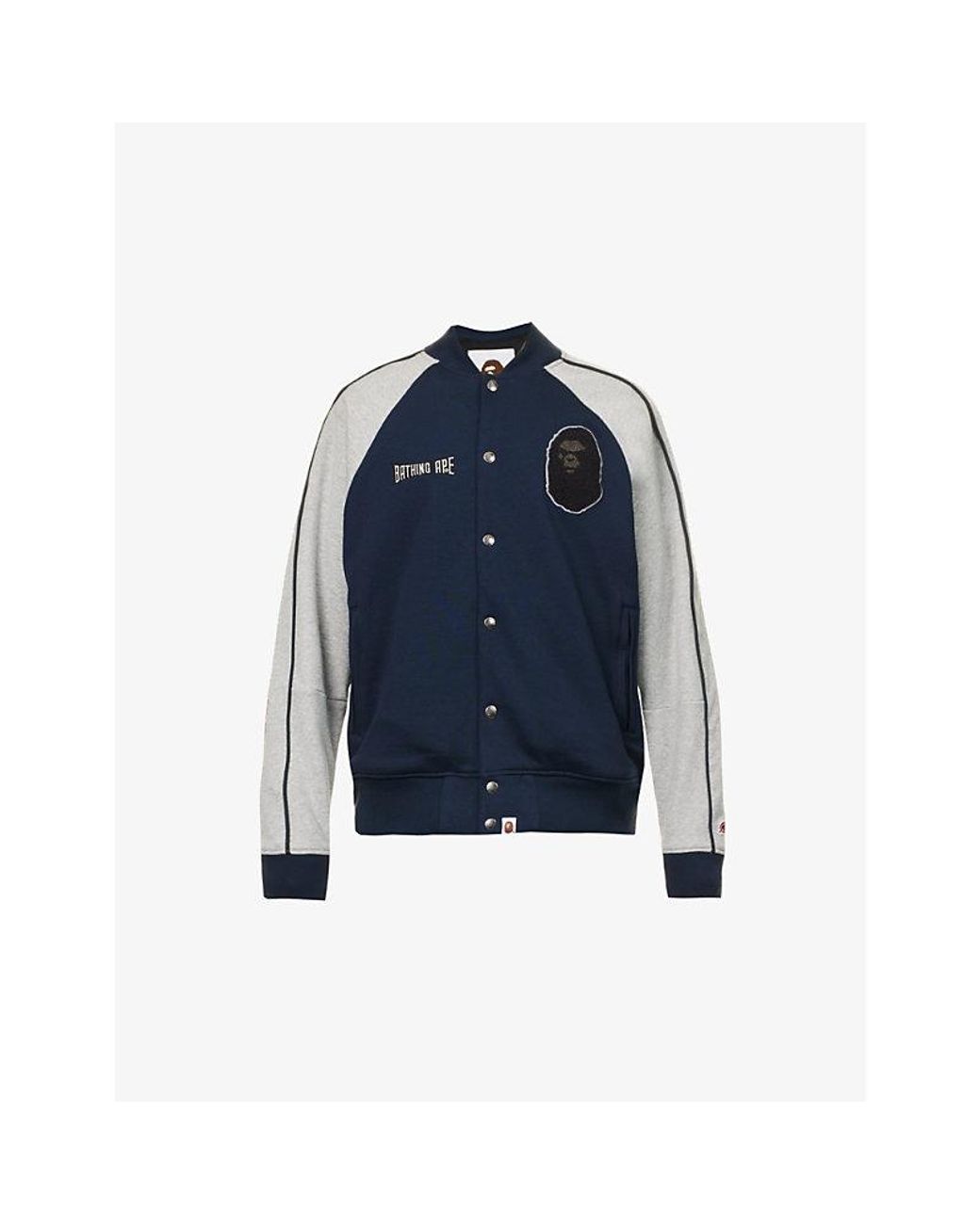 A Bathing Ape Brandappliqué Contrastsleeve Regularfit Cottonjersey