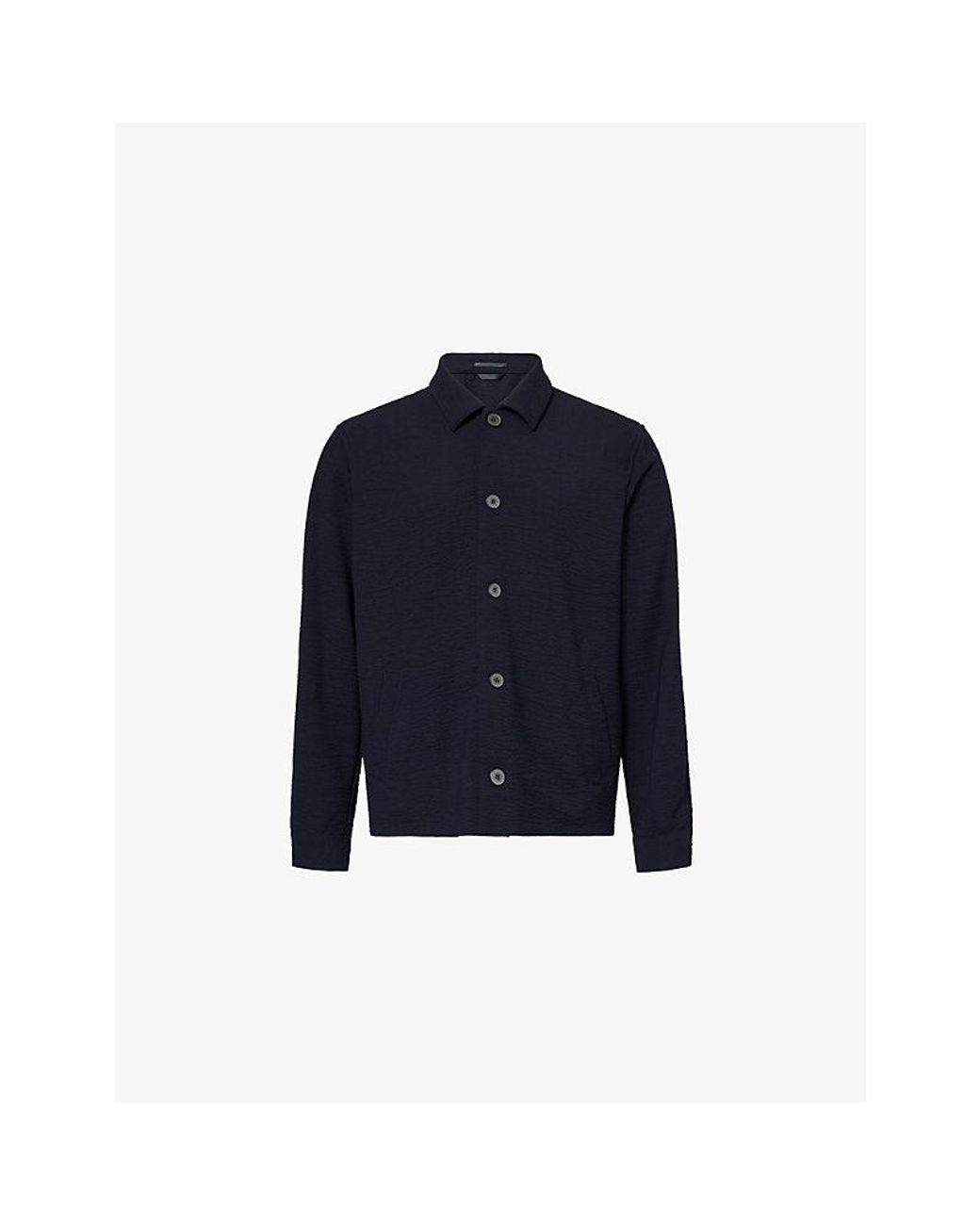 Sunspel Blue Textured Lightweight Wool Jacket for men
