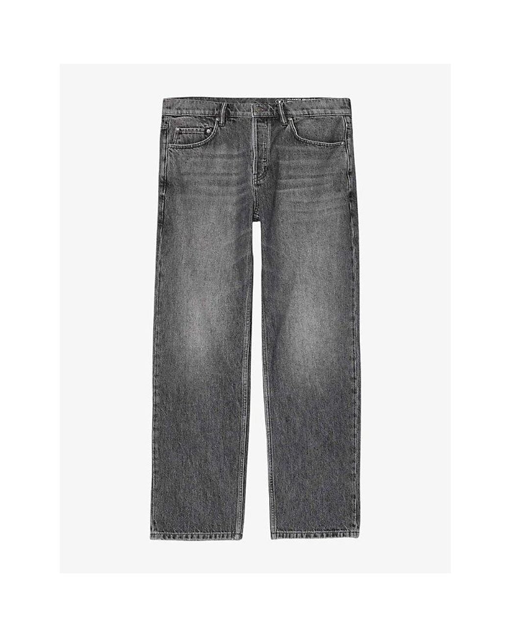 AllSaints Gray Regular-Fit Straight-Leg Denim Jeans for men