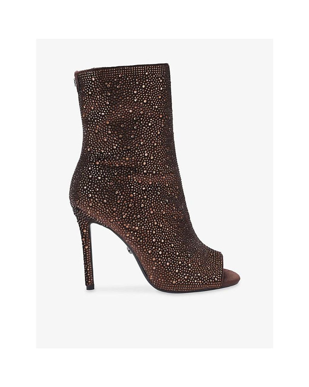 Carvela Kurt Geiger Brown Candia Beaded Heeled Boots