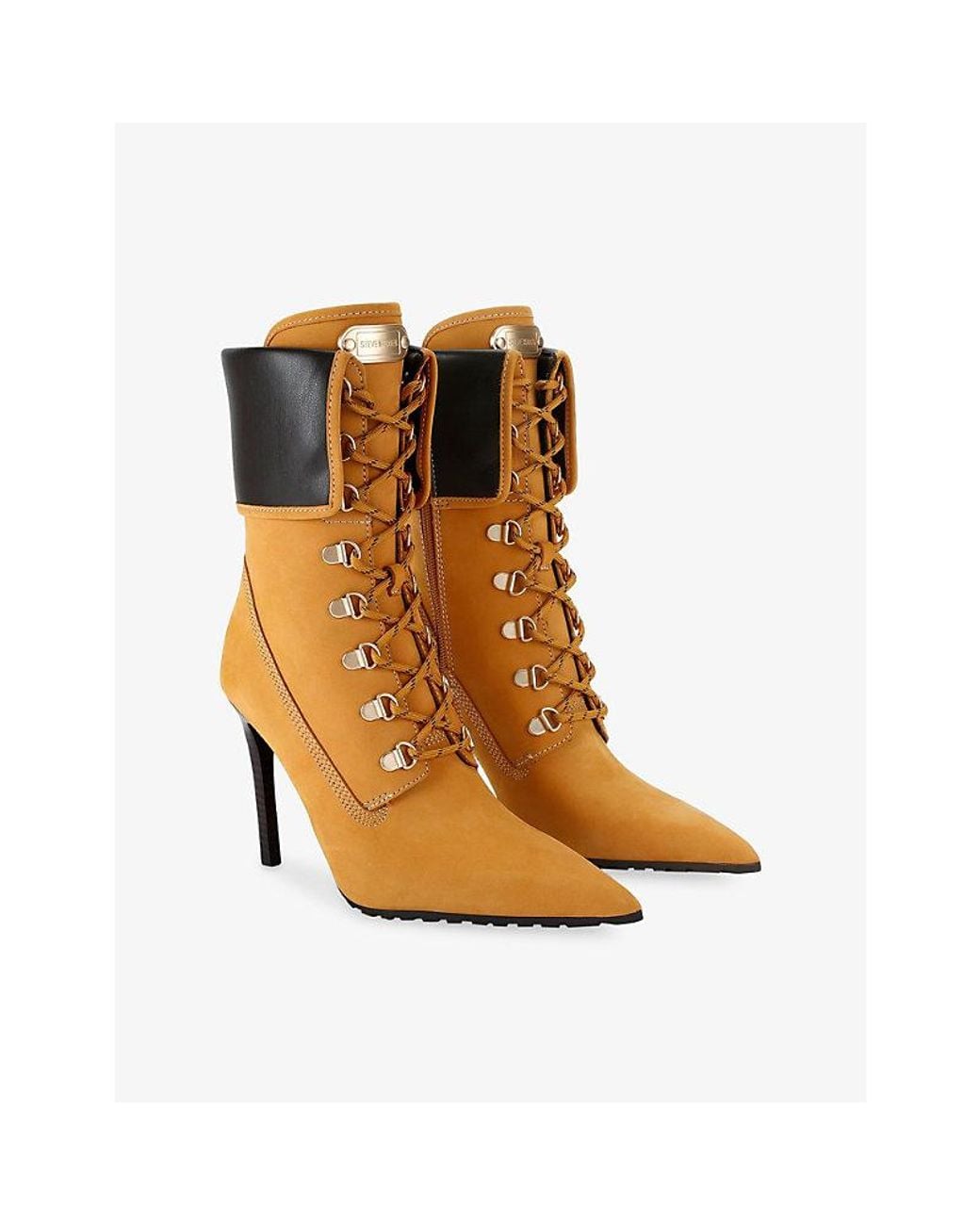 Steve Madden Brown Morals Nubuck Leather Stiletto Heeled Boots