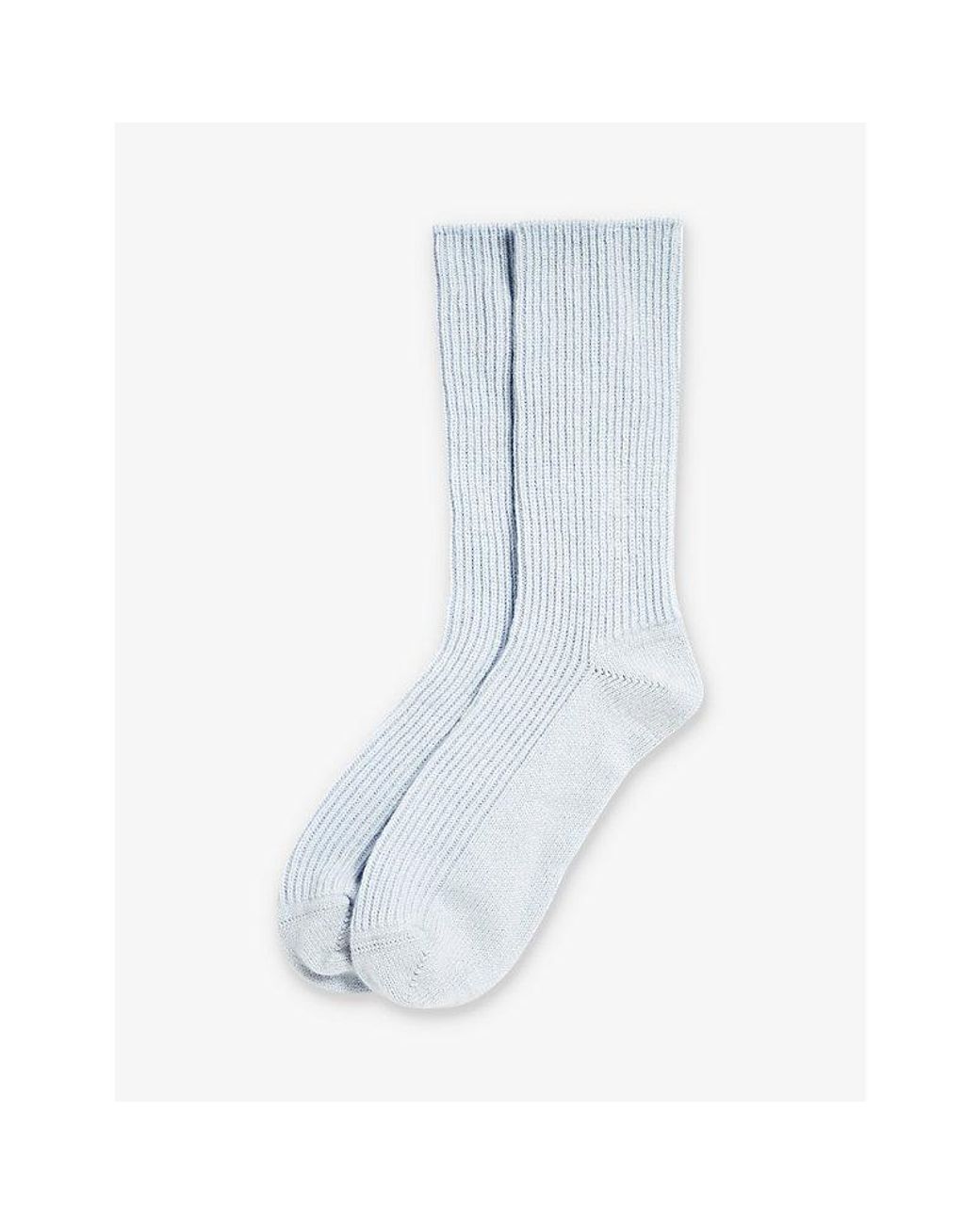 The White Company Blue Ribbed Cashmere Bed Socks Sizes 4-7