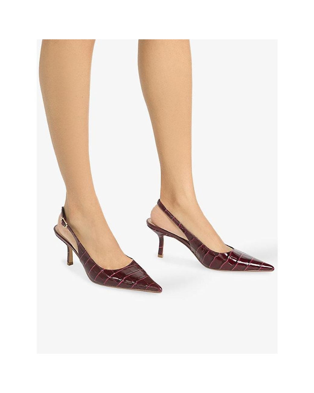 Dune Pink Celise Leather Slingback Courts